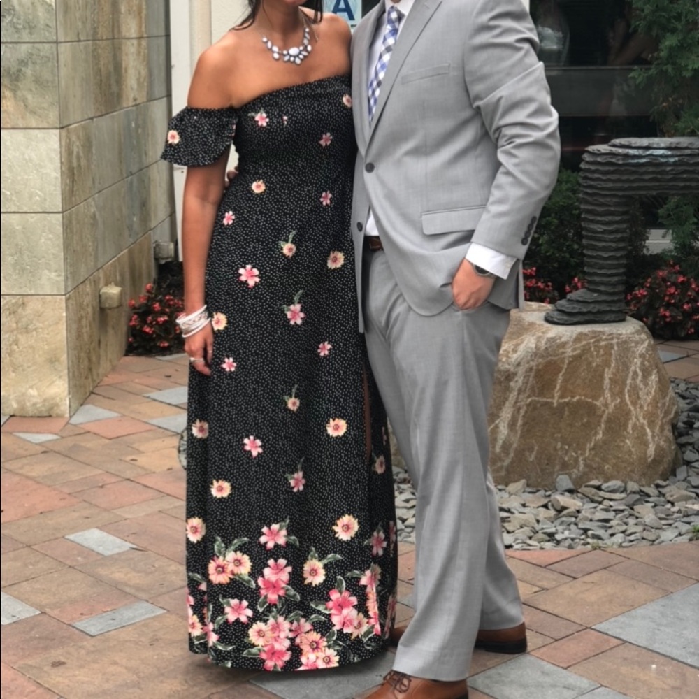 Lulus floral off the shoulder maxi dress